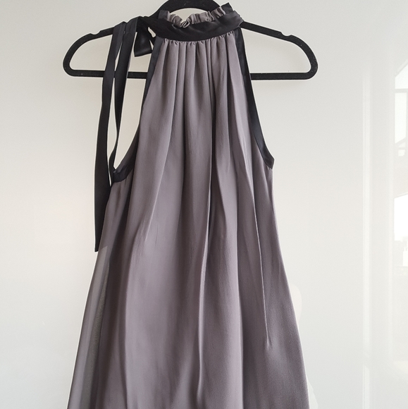 BEDO 100% silk grey and black Mini dress